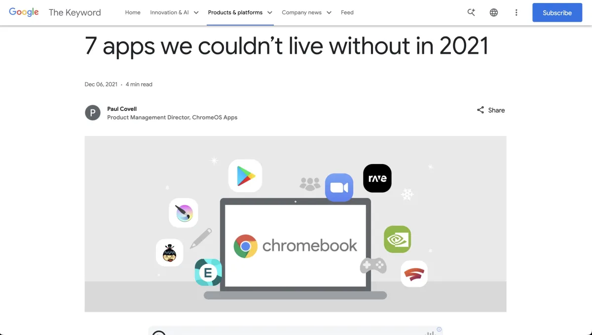 Google Blog — 7 apps we couldn't live without in 2021